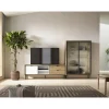 Vitrina de 2 Puertas en Cristal Acanalado y Alunio K2