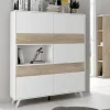 Vitrina de Salón Color Blanco y Roble SOTO C029SOTOVIT BLE