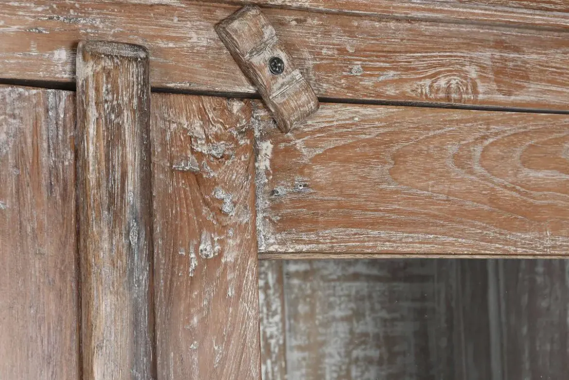 Vitrina de Salón de Madera Reciclada con Acabado Antiguo MB-213755