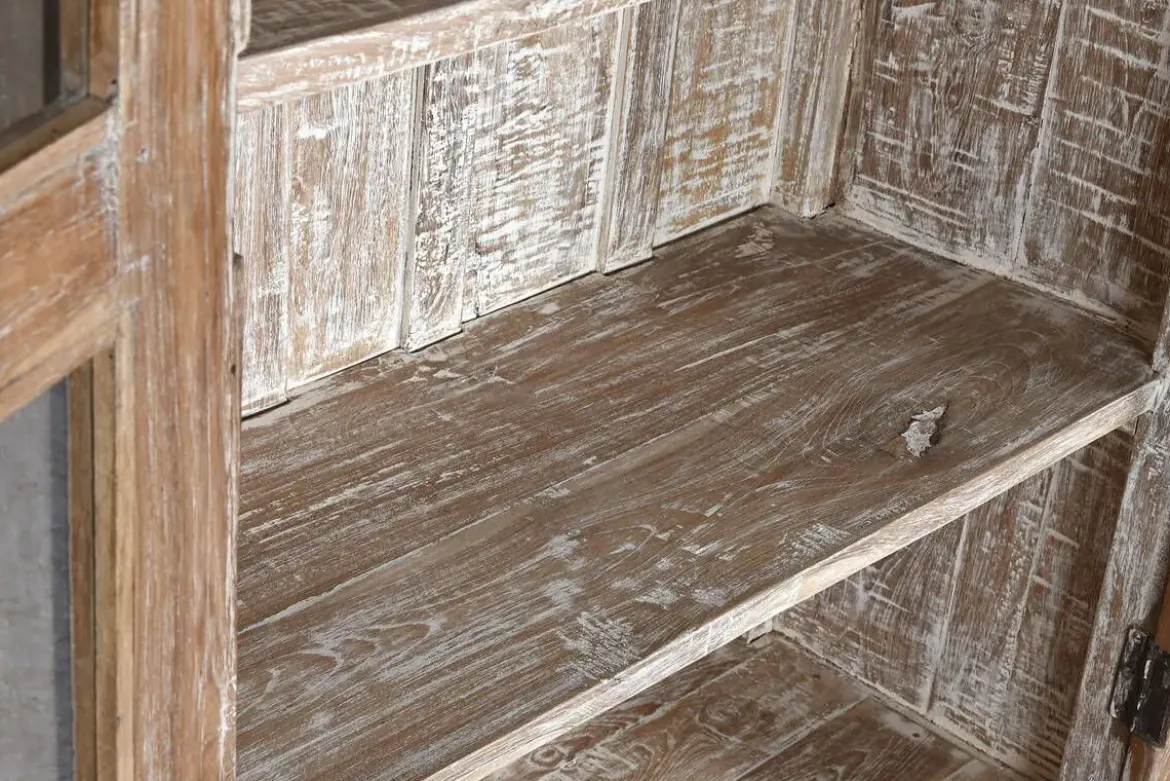 Vitrina de Salón de Madera Reciclada con Acabado Antiguo MB-213755