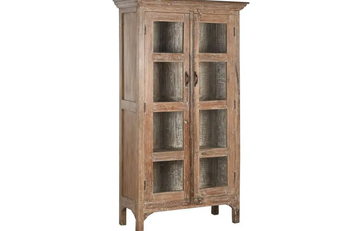 Vitrina de Salón de Madera Reciclada con Acabado Antiguo MB-213755