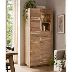 Vitrina de Salón en Madera de Acacia Natural MB-220536
