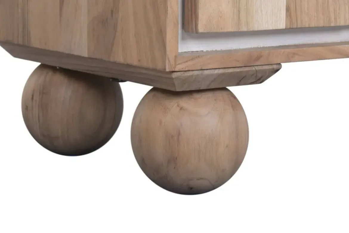 Vitrina de Salón en Madera de Acacia y Cristal MB-227295