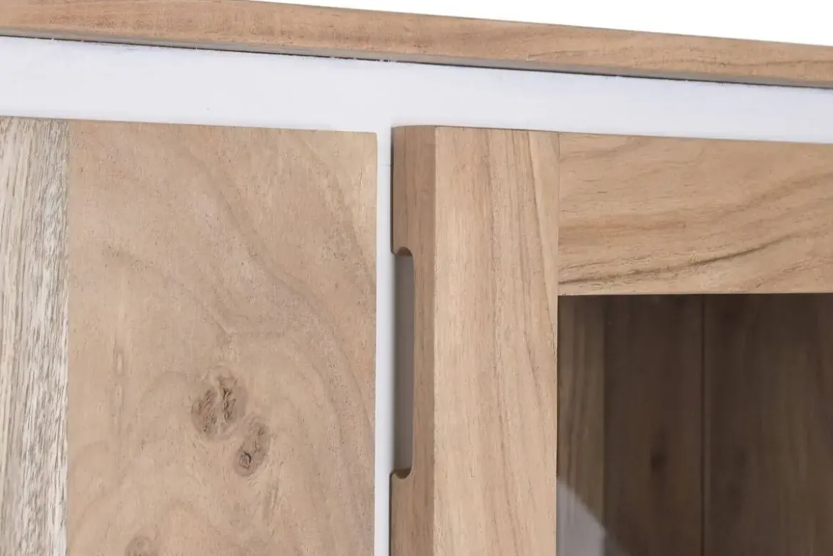 Vitrina de Salón en Madera de Acacia y Cristal MB-227295