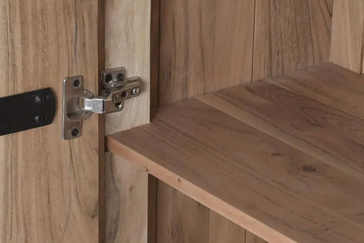 Vitrina de Salón en Madera de Acacia y Cristal MB-227295