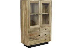 Vitrina de Salón en Madera de Mango con Cristal MB-205538