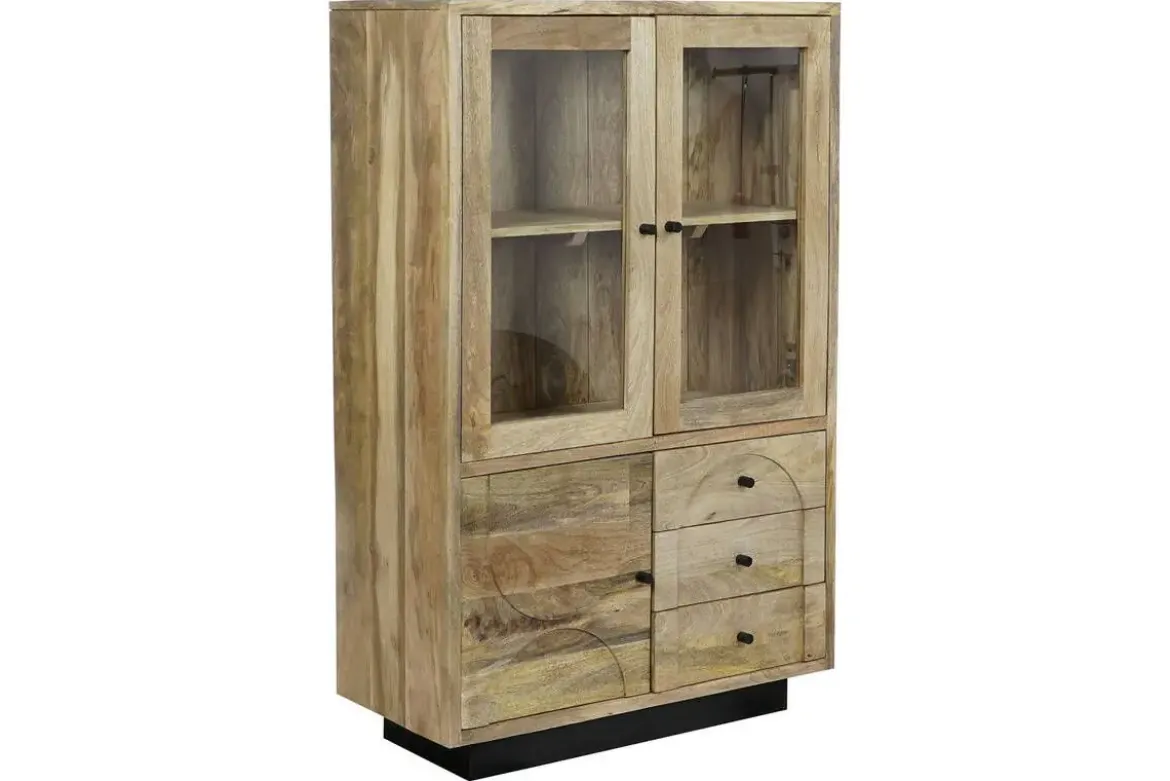 Vitrina de Salón en Madera de Mango con Cristal MB-205538