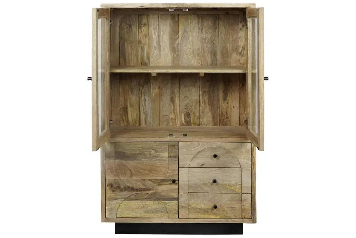 Vitrina de Salón en Madera de Mango con Cristal MB-205538