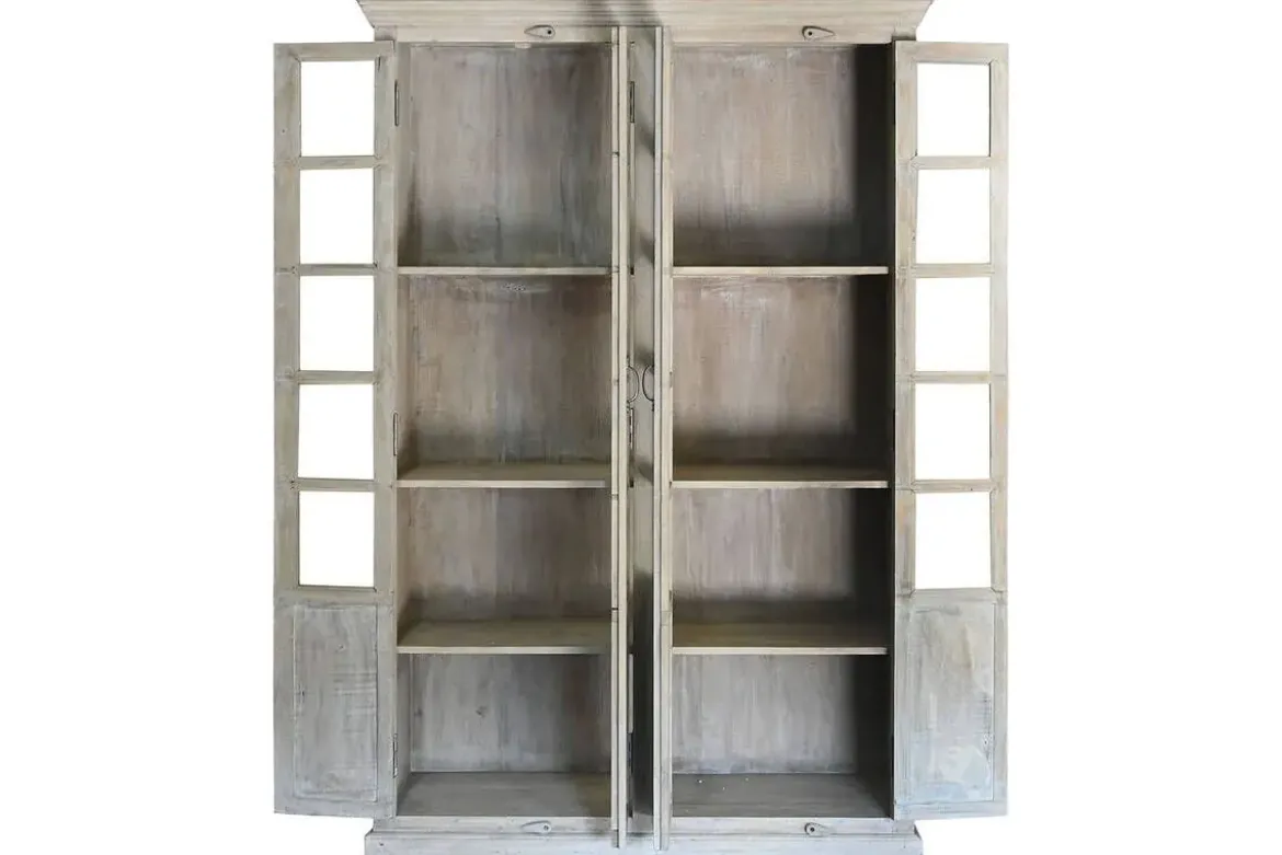 Vitrina de Salón en Madera de Mango Decapé Blanco MB-223574