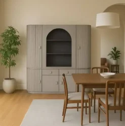 Vitrina de Salón en Madera Jamun Gris 177x40x180 cm MB-205738