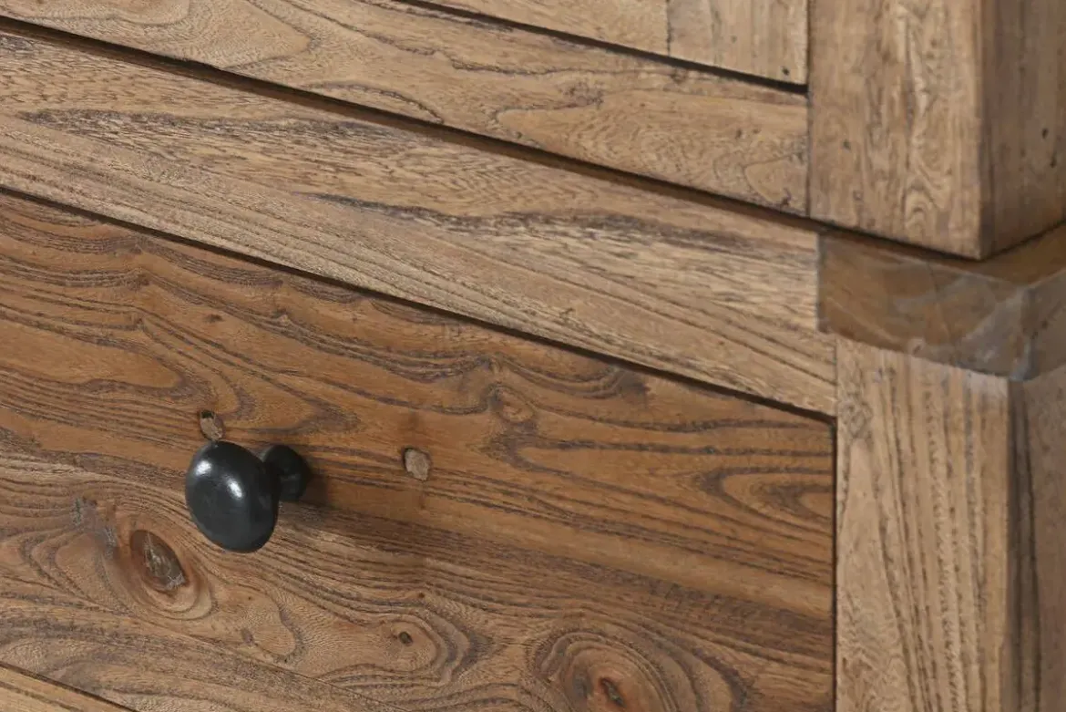 Vitrina de Salón en Madera Reciclada y Olmo Natural MB-215907