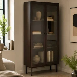 Vitrina de Salón en MDF con Puertas de Cristal MB-224127