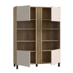 Vitrina de Salón en Roble y Sand con 2 Puertas KILLARNEY KQLV622-M802