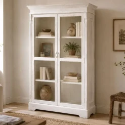 Vitrina en Madera de Mango Decapé Blanco MB-223573