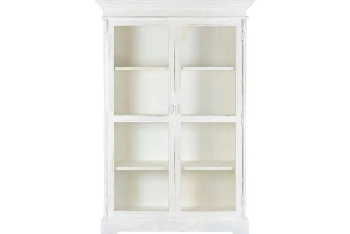 Vitrina en Madera de Mango Decapé Blanco MB-223573