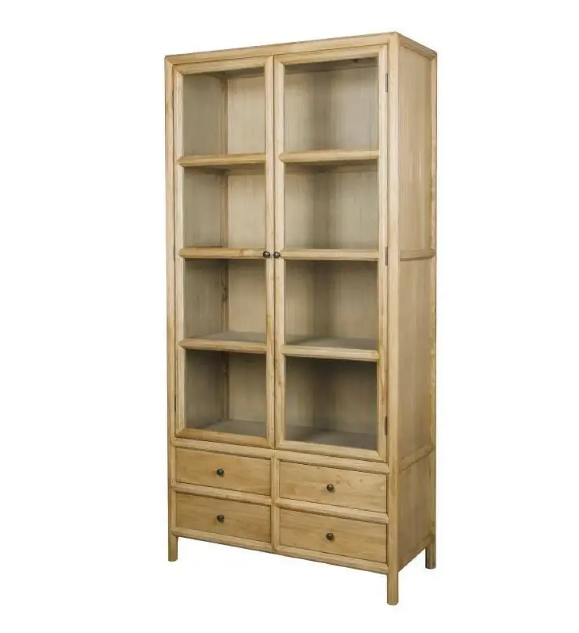 Vitrina en Madera de Olmo con Puertas de Cristal MB-228430