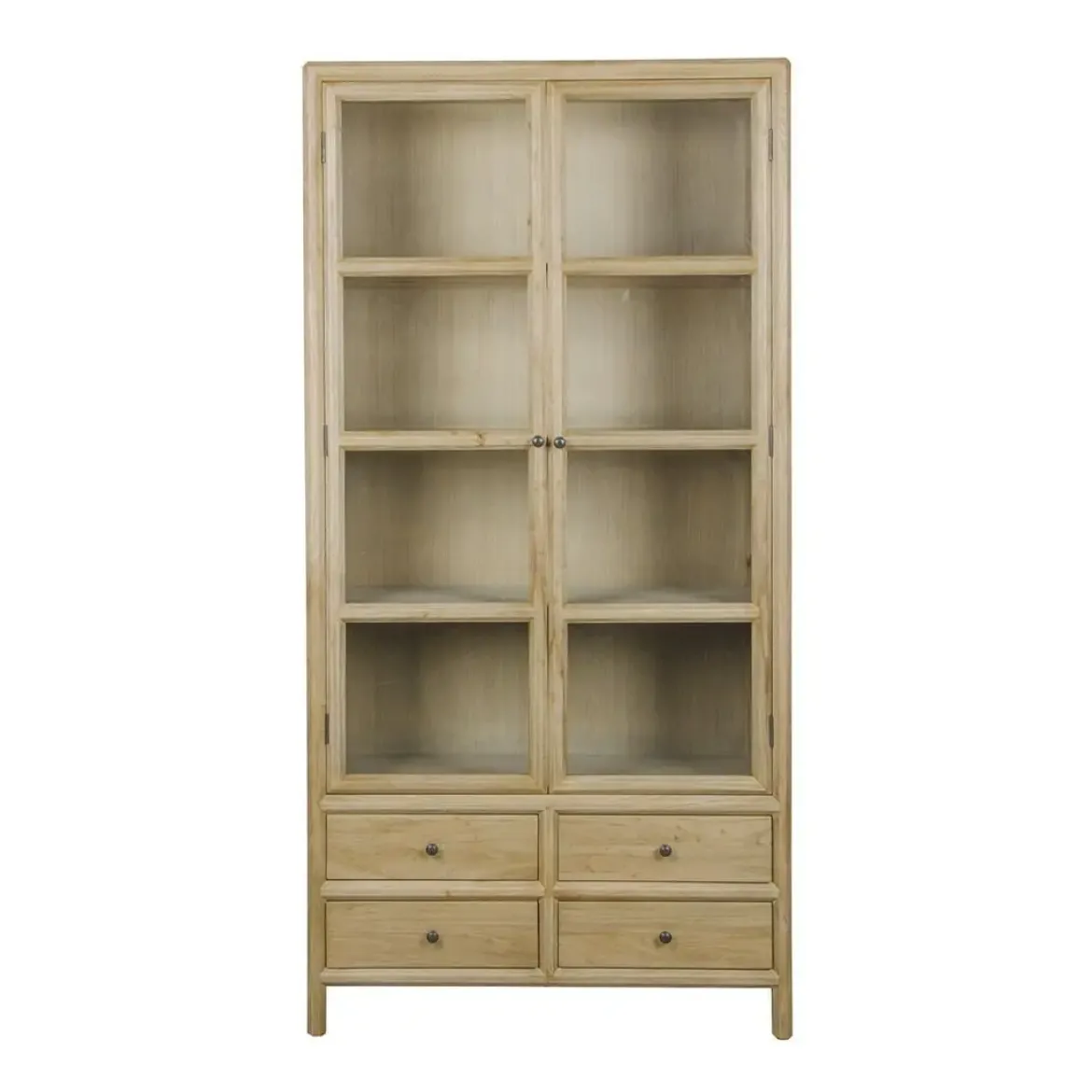 Vitrina en Madera de Olmo con Puertas de Cristal MB-228430