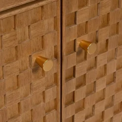Vitrina Natural de DM y Madera de Fresno con Puertas 198 cm 612156