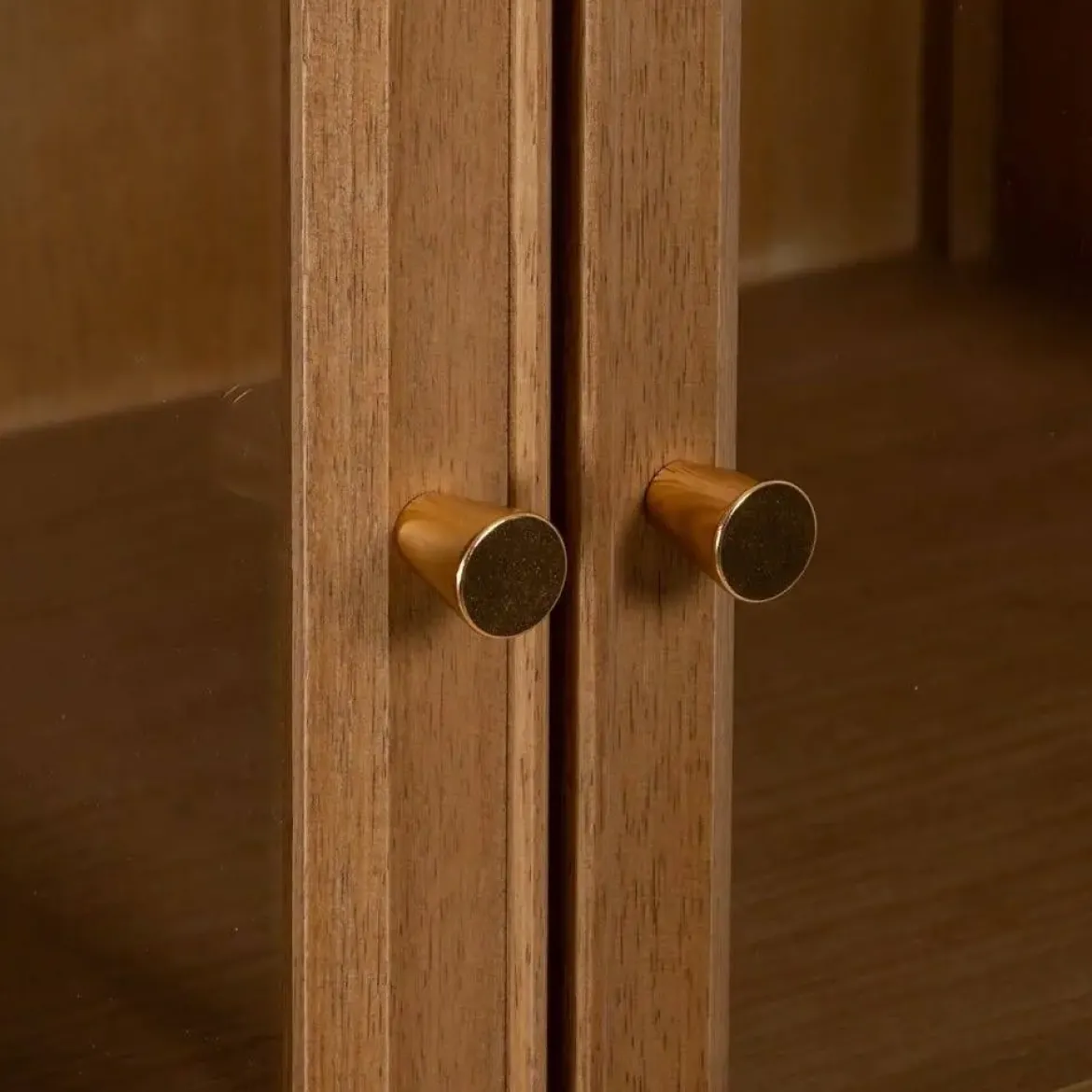 Vitrina Natural de DM y Madera de Fresno con Puertas 198 cm 612156