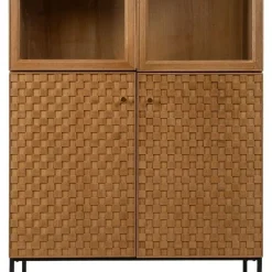 Vitrina Natural de DM y Madera de Fresno con Puertas 198 cm 612156