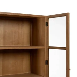 Vitrina Natural de DM y Madera de Fresno con Puertas 198 cm 612156