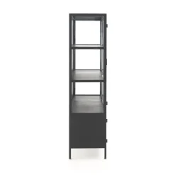 Vitrina negra de metal y cristal GABAR 10866