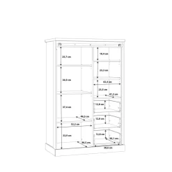 Vitrina 1 Puerta y 3 Cajones con Luces LED KZMR621LB-M328