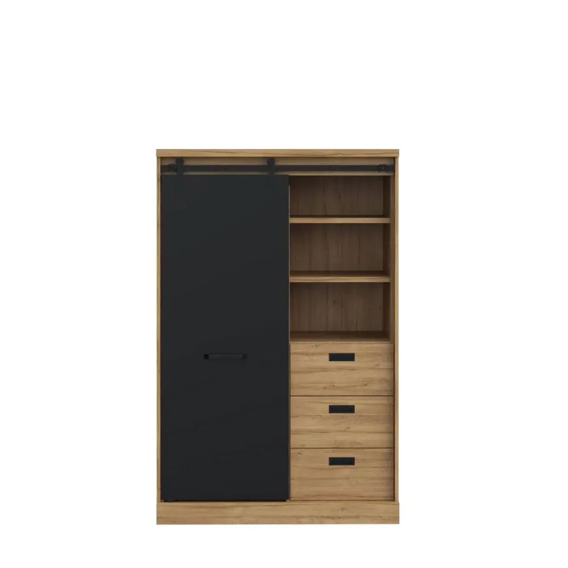 Vitrina 1 Puerta y 3 Cajones con Luces LED KZMR621LB-M328