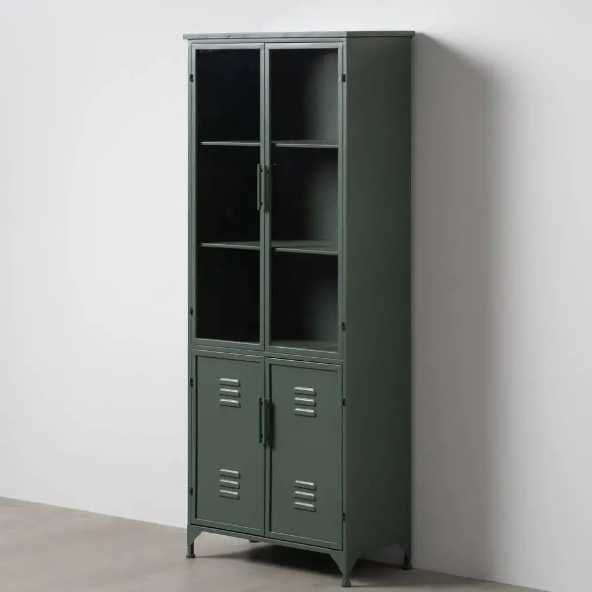 Vitrina Verde Menta de Metal-Cristal 611363