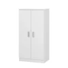 Zapatero-armario de melamina de 2 puertas con 6 baldas color blanco 007813O