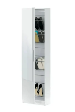 Zapatero blanco artik con espejo y 1 puerta 007864A