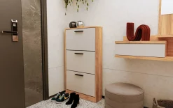Zapatero 3 Puertas en Melamina Mauvella-Beig ELBA A031EL15MVG